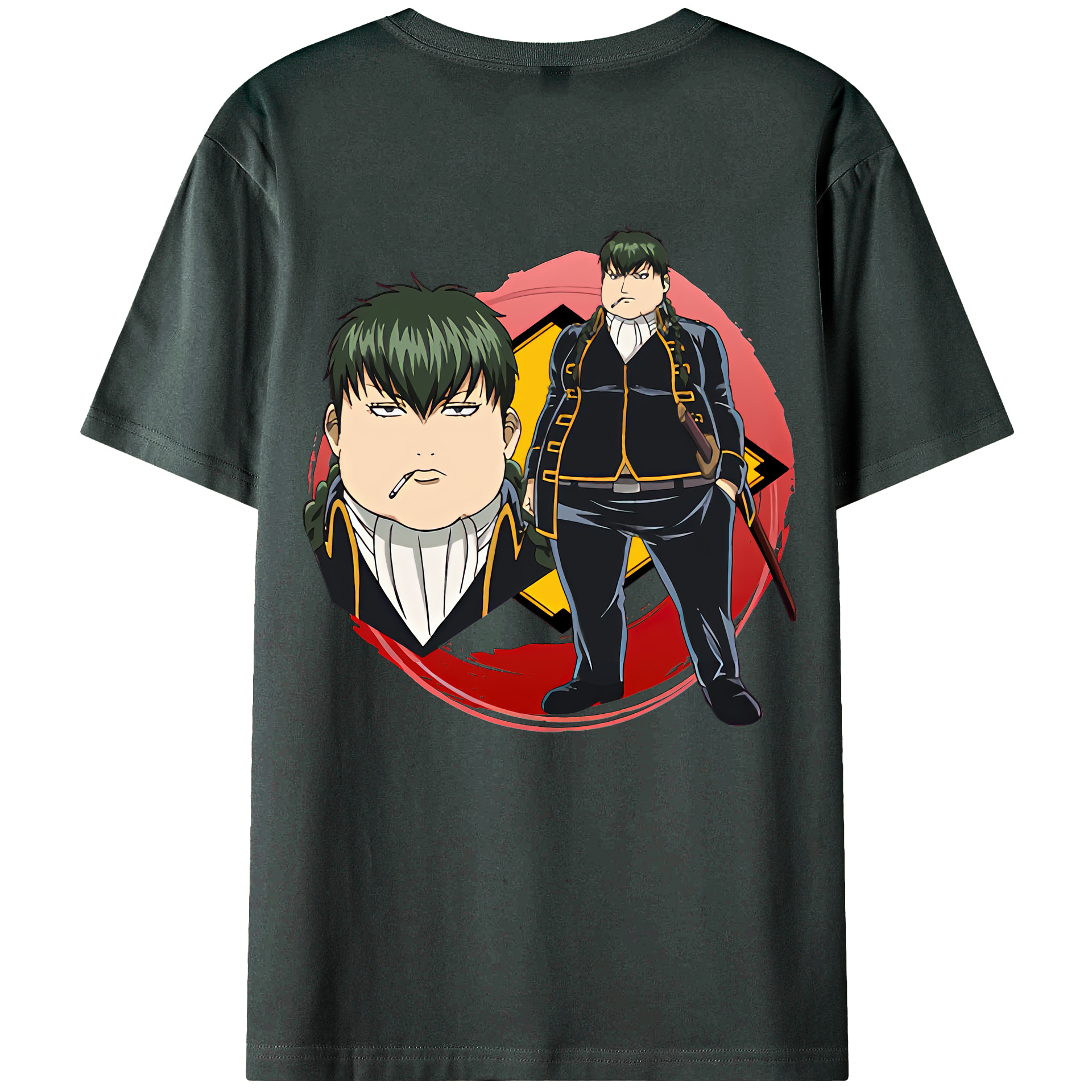 （画像用） ぎんたま 坂田銀時（さかたぎんとき） 神楽 志村新八（しむら しんぱち） GINTAMA Sakata Gintoki Kagura Shimura Shinpachi 綿100％ メンズ半袖Tシャツ（バックプリント） 通気性